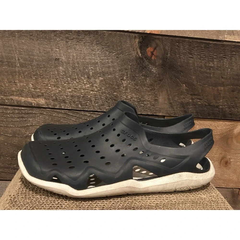 Crocs Iconic Comfort Sling Back Water Crocs‎ Men's Size 6 (M) Navy/White